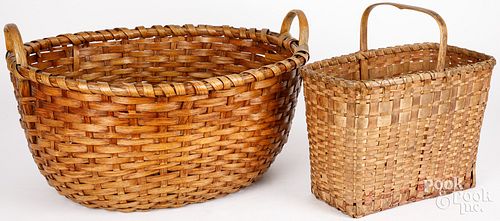 TWO SPLINT BASKETS, 19TH C.Two