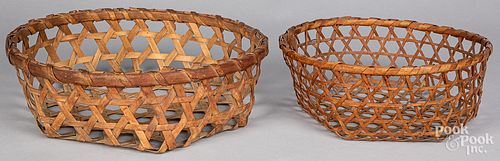 TWO SPLINT CHEESE BASKETS, 19TH