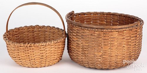 TWO SPLINT GATHERING BASKETS,