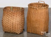 TWO SPLINT PACK BASKETS, EARLY