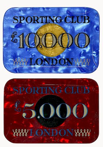 TWO SPORTING CLUB PLAQUES.Two