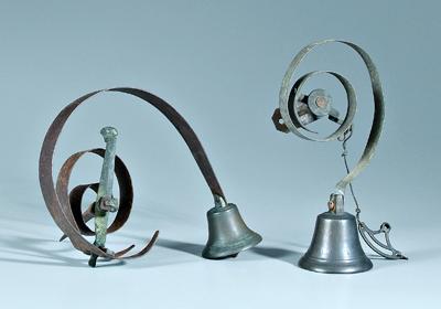 Two spring loaded brass bells: