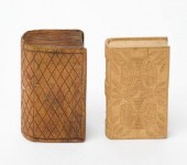 TWO SPRUCE GUM BOXES, LATE 19T