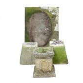Two squat staddle stone bases,