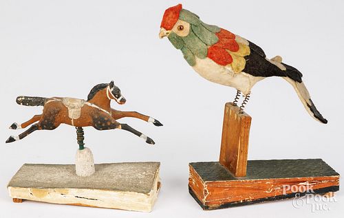 TWO SQUEAK TOYSRunning horse and