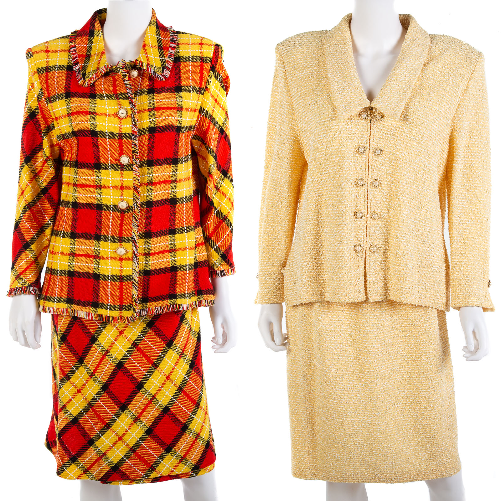 TWO ST. JOHN KNIT SUITS jackets are