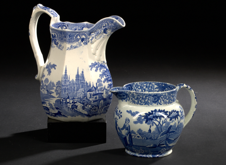 Two Staffordshire Blue-and-White