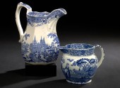 Two Staffordshire Blue-and-Whi