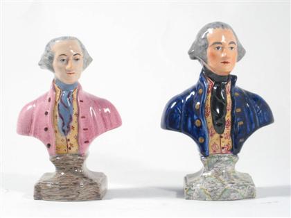 Two Staffordshire busts of