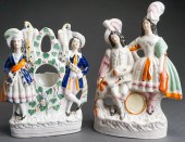 TWO STAFFORDSHIRE DECORATED CE