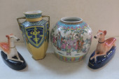 TWO STAFFORDSHIRE DOG PEN HOLD