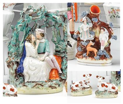 Two Staffordshire figural groups