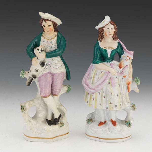 TWO STAFFORDSHIRE FIGURES OF MAN