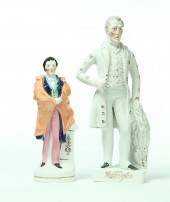 TWO STAFFORDSHIRE FIGURES OF T