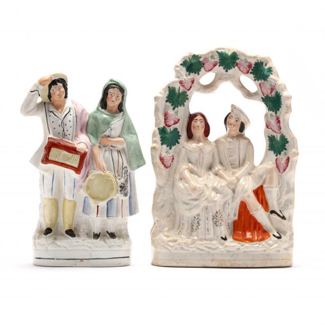 TWO STAFFORDSHIRE FIGURINES OF