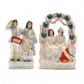 TWO STAFFORDSHIRE FIGURINES OF