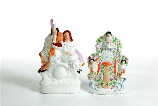 TWO STAFFORDSHIRE MANTEL PIECES. 