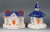 Two Staffordshire painted eart