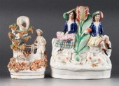 Two Staffordshire painted eart