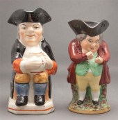Two Staffordshire painted eart