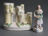 TWO STAFFORDSHIRE PAINTED PORC