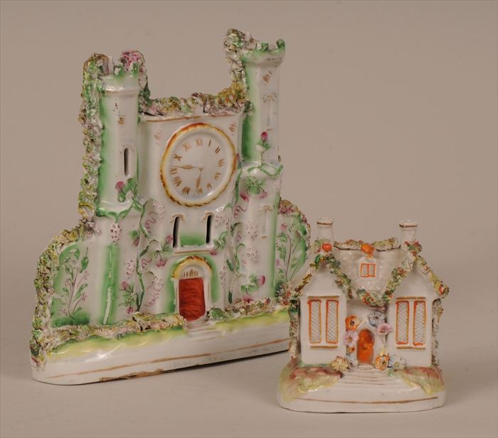 TWO STAFFORDSHIRE PASTILLE