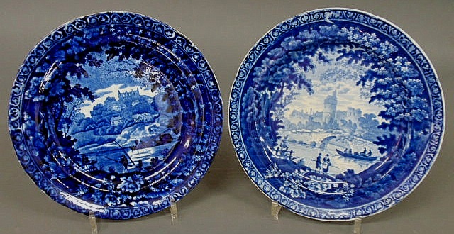 Two Staffordshire plates with