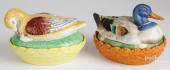 TWO STAFFORDSHIRE PORCELAIN DU