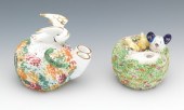 Two Staffordshire Pottery Bird