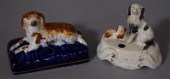 TWO STAFFORDSHIRE QUILL STANDS