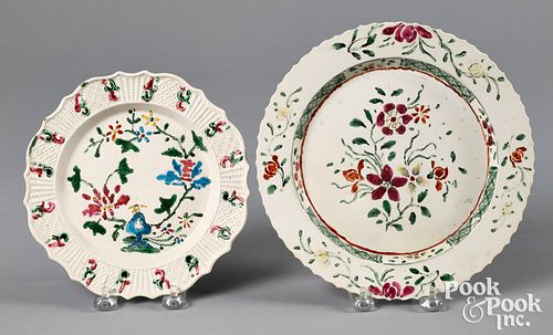 TWO STAFFORDSHIRE SALT GLAZE