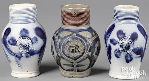 TWO STAFFORDSHIRE SALT GLAZE