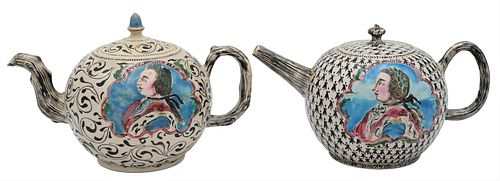 TWO STAFFORDSHIRE SALT GLAZED