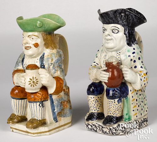 TWO STAFFORDSHIRE TOBY PITCHERS,