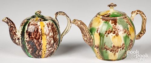 TWO STAFFORDSHIRE TORTOISESHELL