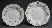 TWO STAFFORDSHIRE WHITE, SALT-