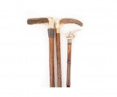 Two stag handled walking stick