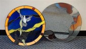 TWO STAINED GLASS ROUND WINDOW
