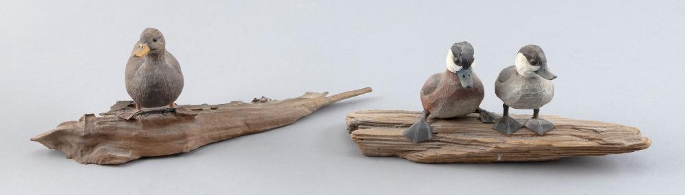 TWO STAN SPARRE MINIATURE BIRD