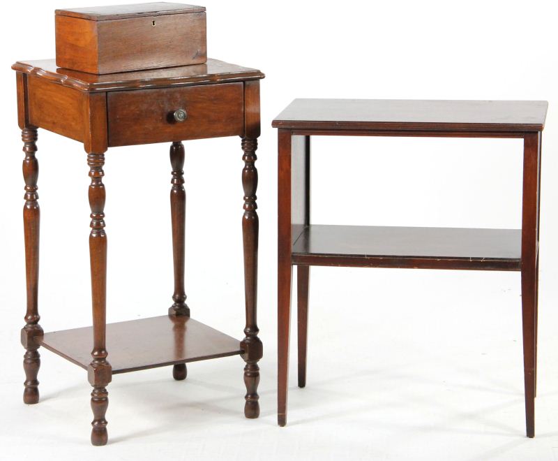 Two Stands and a Wooden Boxthe