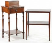 Two Stands and a Wooden Boxthe