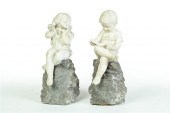 TWO STATUES SIGNED ''P.E. FIAS