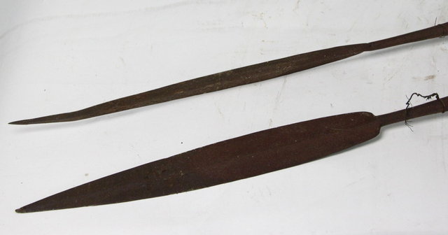 Two steel spears