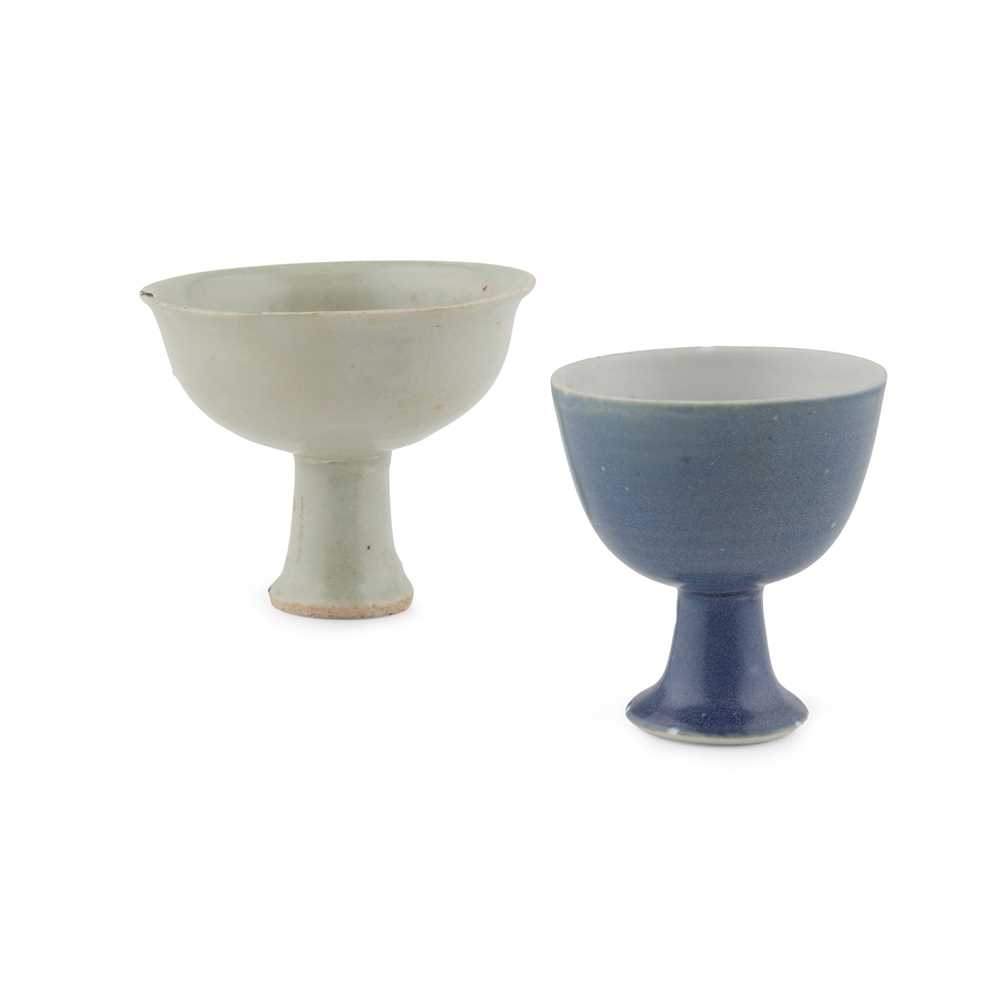 TWO STEM CUPS YUAN DYNASTY AND