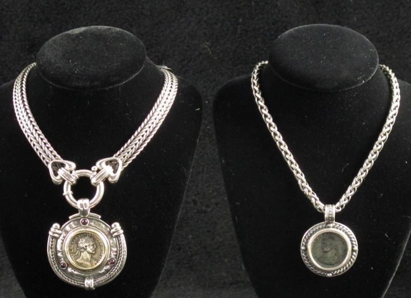 Two Sterling and Roman Coin Pendant