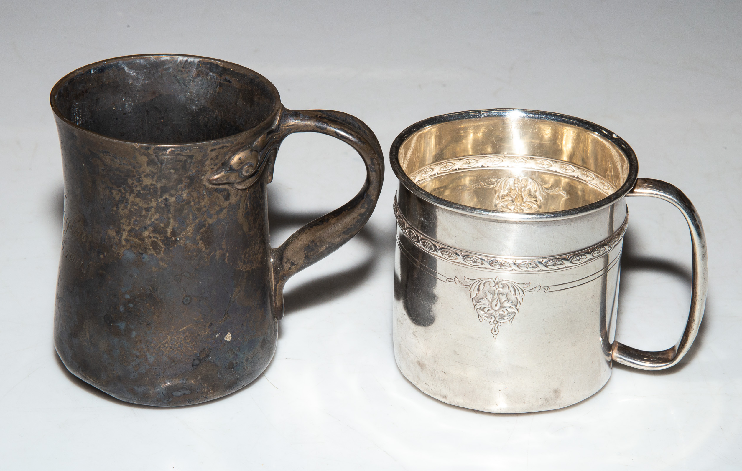 TWO STERLING BABY CUPS One