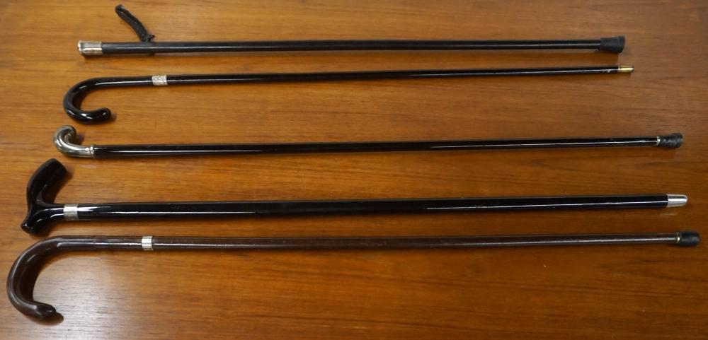 TWO STERLING MOUNTED AND THREE