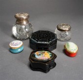 TWO STERLING MOUNTED GLASS PER