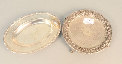 TWO STERLING NUT DISHES TO