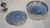 TWO STERLING OVERLAY GLASS TRI